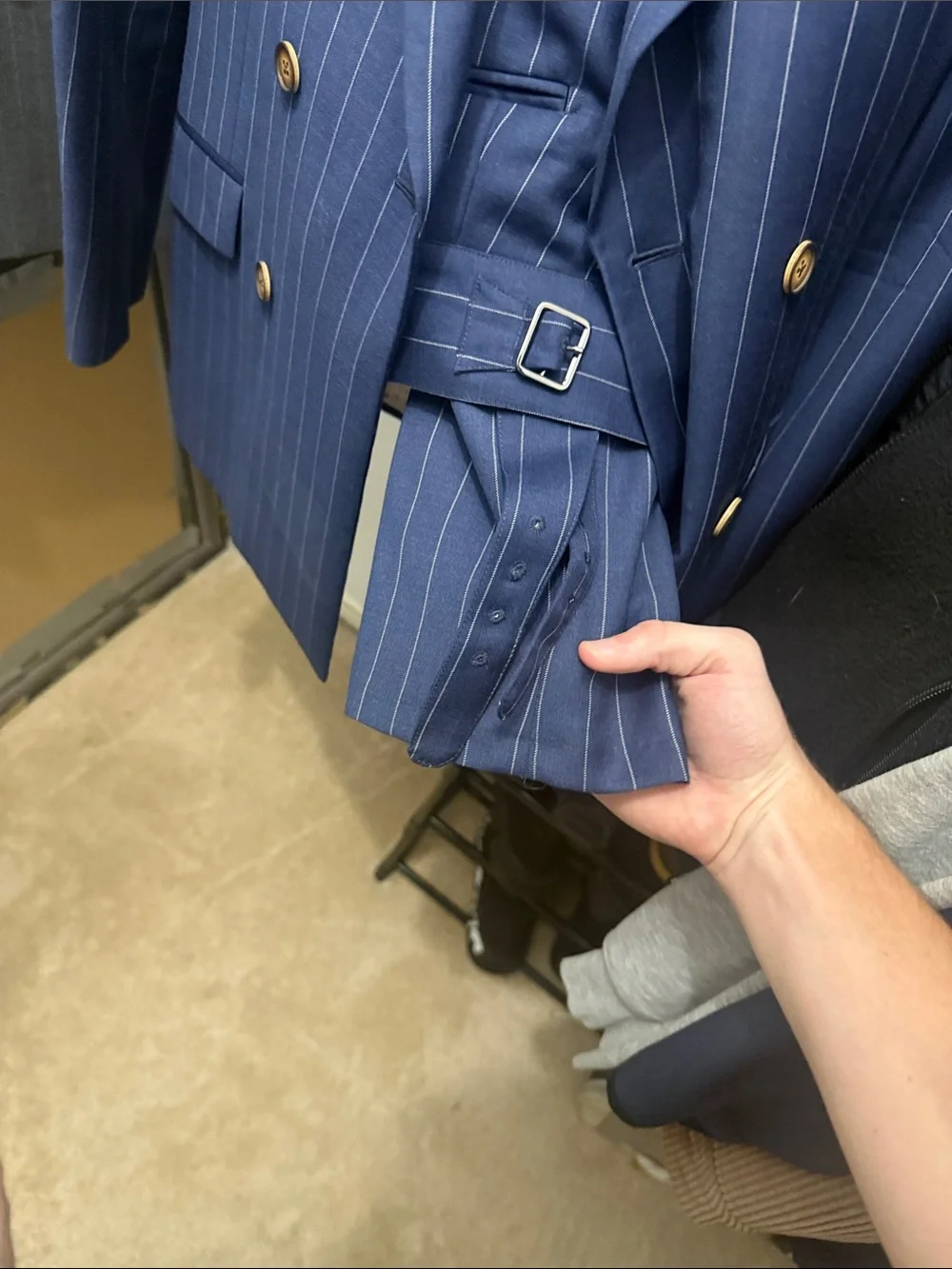 Navy Pinstripe Double-Breasted - bespoke custom